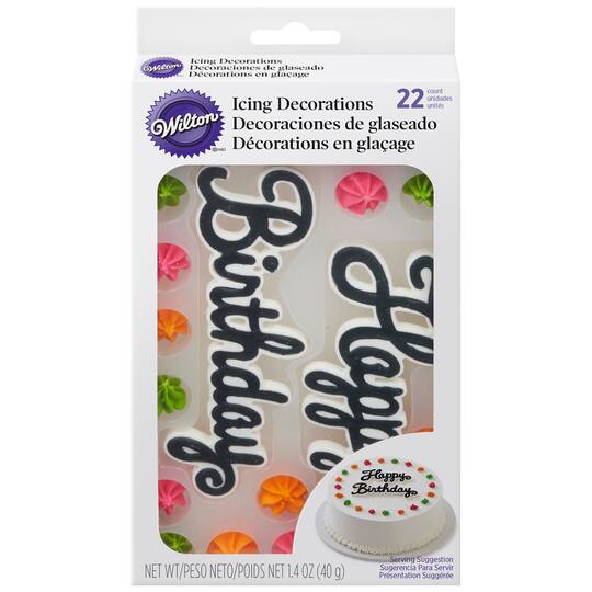 Shop For The Wilton Royal Icing Decorations Happy Birthday At
